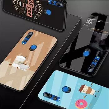 Чехол для телефона из закаленного стекла с кофе для Huawei Honor 8X9 10i 20i 20Lite 20Pro 30 Pro Honor 8X