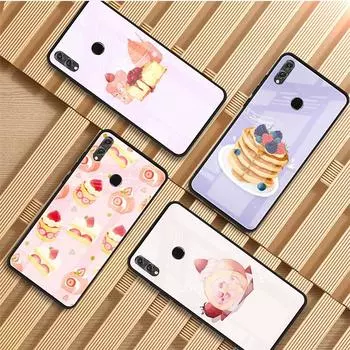 Чехол для телефона из закаленного стекла с тортом для Huawei P20 P30 P40 P40 Lite Pro Psmart Mate 20 30, чехол Huawei P20