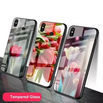 Чехол для телефона из закаленного стекла с тюльпанами для Redmi Note 5 6 7 8 Pro Note8T Note9S Redmi8 9 Redmi Note 6