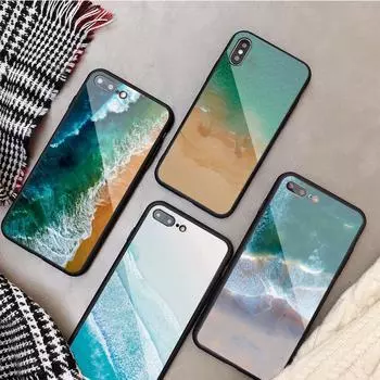 Чехол для телефона из закаленного стекла с градиентом Ocean для iPhone 12 11 Pro Max 5 6 7 8 PLUS X XS XR XSMax Shell 12Pro Cover Shell iPhone 5 5S SE