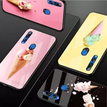 Чехол для телефона из закаленного стекла с мороженым для Huawei Honor 8X9 10i 20i 20Lite 20Pro 30 Pro Honor 8X