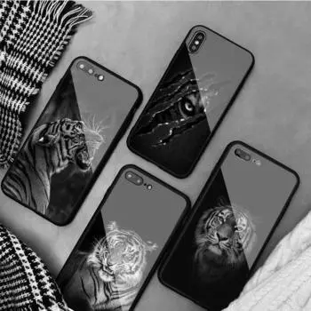 Чехол для телефона из закаленного стекла с тигром для iPhone 12 11 Pro Max 5 6 7 8 PLUS X XS XR XSMax Shell 12Pro Cover Shell iPhone 5 5S SE