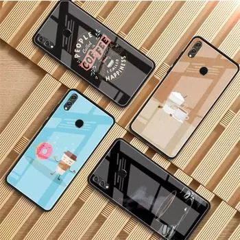 Чехол для телефона из закаленного стекла с кофе для Huawei P20 P30 P40 P40 Lite Pro Psmart Mate 20 30, чехол Huawei P20