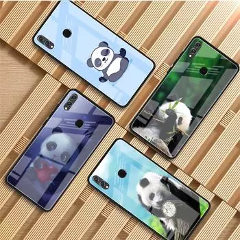 Чехол для телефона из закаленного стекла с милой пандой для Huawei P20 P30 P40 P40 Lite Pro Psmart Mate 20 30, чехол Huawei P20