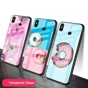 Чехол для телефона из закаленного стекла с пончиками для Redmi Note 5 6 7 8 Pro Note8T Note9S Redmi8 9, чехол Redmi Note 6