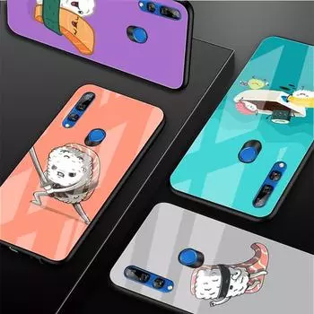 Чехол для телефона из закаленного стекла с рисунком суши для Huawei Honor 8X9 10i 20i 20Lite 20Pro 30 Pro Honor 8X