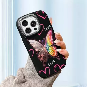 Чехол для телефона из жидкого силикона с цветной бабочкой для Samsung Galaxy S24 S23 S20 FE Plus Ultra Note 20 10 A51 A52 A54 A73, противоударный, мягкий чехол Samsung A33 5G синий