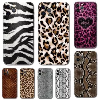Чехол для телефона из змеиной кожи DIY с леопардовым рисунком для iPhone 5S 2020se 6s 7 8 plus x 10 XR XS 11 12 13 mini pro MAX, черная задняя крышка из ТПУ iphone 5 5S SE 2016