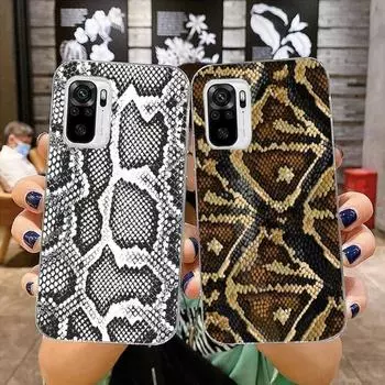 Чехол для телефона из змеиной кожи для Xiaomi 12 11T 10 9 Redmi Note 11 10 10S Pro Redmi 9 9A 8, прозрачный чехол для телефона Xiaomi 12-12X