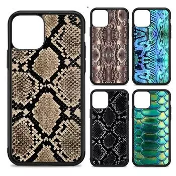 Чехол для телефона из змеиной кожи, силиконовый чехол из ПК + ТПУ для iPhone 14 11 12 13 Pro Max 8 7 6 Plus X XR Hard Fundas iphone SE 2020