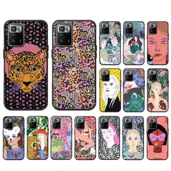 Чехол для телефона Jaguar Flower для женщин Xiaomi Mi 11T 11lite Poco X3 Pro F3 Redmi Note8 Note10 Note9 Pro Redmi 9C 9A RedmiNote7 Xiaomi Poco X3 Pro