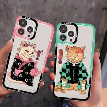 Чехол для телефона JAMULAR Neko Ramen Japan Cat Anime для IPhone 11 12 13 Mini Pro XS MAX 8 7 6 6S Plus X 5S SE 2020 XR, прозрачный чехол iphone 11