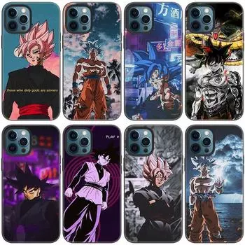 Чехол для телефона Japan Anime Son Goku для Apple iPhone 14 13 12 Mini 11 Pro Max 7 8 XR X XS 7 8 Plus SE 2020 2022, черный чехол iPhone 14