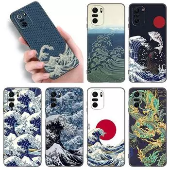 Чехол для телефона Japan Wave Anime Dragon для Xiaomi POCO F2 F3 M2 M3 M4 X3 X4 Pro NFC F4 GT 5G F1 X2 C3 C31 C40 M5S, черный чехол из ТПУ Xiaomi POCOphone F1