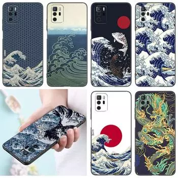 Чехол для телефона Japan Wave Anime Dragon для Xiaomi Redmi Note 7 8 9 10 Lite 11 11E 11T 12 Pro 11S 4G 10T 5G 8T 9S 10S TPU черный чехол Redmi Note 7(Pro)