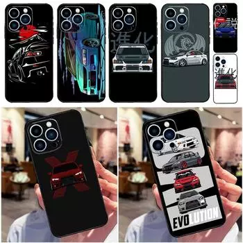 Чехол для телефона JDM Car Evo для iPhone 11 12 13 14 Pro Max Mini X XS Max XR 7 8 Plus SE 2020, полное покрытие iPhone 12