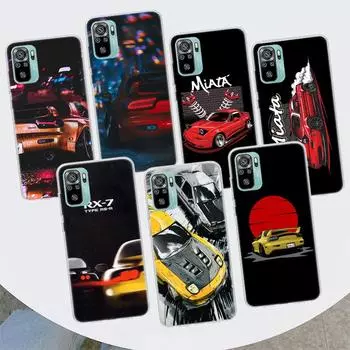 Чехол для телефона JDM Car RX7 MX5 Legends для Xiaomi Redmi Note 10 Pro Max 10S 9 9S 9T 8 8T 11T 11S 11 5G 11E 7 6 5 4X Coque Cover Redmi Note 10S