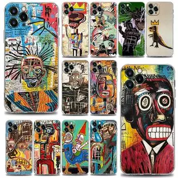 Чехол для телефона Jean Michel Basquiat Art Graffiti для iPhone 11 12 13 Pro Max XR XS X 8 7 SE 2020 Plus Art Clear, мягкий чехол из ТПУ iphone 6 6s