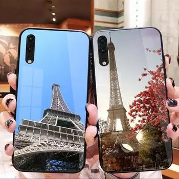 Чехол для телефона «Эйфелева башня в Париже» для Huawei P50 P40 P30 P20 Pro Mate 40 30 20 Pro Nova 9 8 7 ПК Стеклянный чехол для телефона Huawei P50 Pro