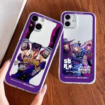 Чехол для телефона JOJO Johnny STEEL BALL RUN для Apple iPhone 14 13 12 11 SE XS XR X 7 8 6 5 Pro Plus MAX 2020, прозрачный чехол iPhone 5