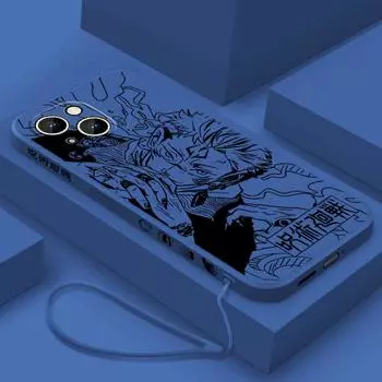 Чехол для телефона Jujutsu Kaisen Animation Cute для Apple iPhone 15 14 13 12 11 XS XR X 8 7 Pro Max Plus Mini Liquid Left Rope iPhone 12