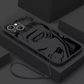Чехол для телефона Jujutsu Kaisen Anime для Apple iPhone 15 14 13 12 11 XS XR X 8 7 Pro Max Plus Mini Liquid Left Rope for iPhone 11 янтарь