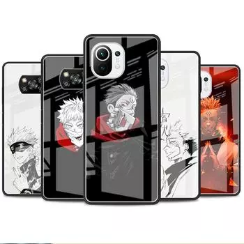 Чехол для телефона Jujutsu Kaisen Anime Glass для Xiaomi Poco X3 NFC 11 Lite 11T F3 M3 для Redmi Note 11 10 9 8 Pro 10S 9S 9A 9C Xiaomi Poco M3