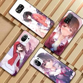 Чехол для телефона Katou Megumi Saekano для Xiaomi 12 11T 10 9 Redmi Note 11 10 10S Pro Redmi 9 9A 8, черный стеклянный чехол для телефона из поликарбоната Xiaomi 12-12X