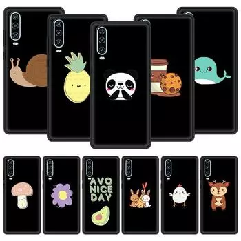 Чехол для телефона Kawaii Avocado Cute Panda Flower для Huawei P30 Lite P50 Pro P20 P40 Lite EP Smart Z 2021 Y6 Y7 Y9 2019 Y6p Huawei P30 Lite
