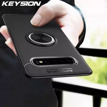 Чехол для телефона KEYSION для Samsung Galaxy S10 5G, версия с металлическим кольцом на палец, мягкая задняя крышка из ТПУ