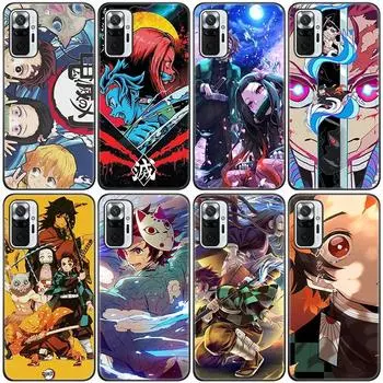 Чехол для телефона Kimetsu No Yaiba Demon Slayer аниме для Xiaomi Redmi Note 11 10 9 8 Pro 11T 10T 10S 9S 8T 9 9A 9C 9T, черный мягкий чехол Redmi 8