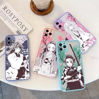 Чехол для телефона Kimetsu no Yaiba Demon Slayer с аниме для iPhone 13 12 11 Mini Pro XR XS Max 7 8 Plus X, прозрачный чехол Kamado Nezuko iPhone12