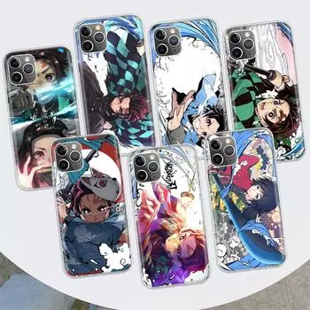 Чехол для телефона Kimetsu No Yaiba Demon Slayer для Apple iPhone 11 12 13 14 Pro 7 XR X XS Max 6 6S 8 Plus + Mini 5 SE с принтом, мягкий чехол iPhone 11
