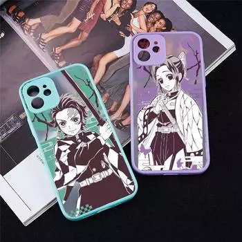 Чехол для телефона Kimetsu no Yaiba Demon Slayer аниме для iPhone 13 12 11 Mini Pro XR XS Max 7 8 Plus X, матовая прозрачная задняя крышка iPhone12