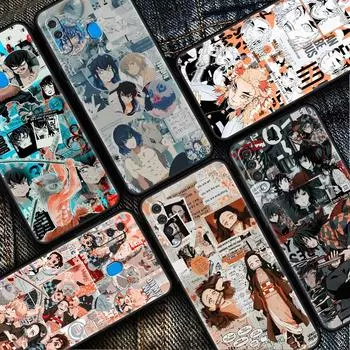 Чехол для телефона Kimetsu Yaiba Demon Slayer для Samsung Galaxy A50 A20e A20s A02s A03 A70 A52 A51 A30 A10 M52 M31, черный чехол Fundas Samsung S7