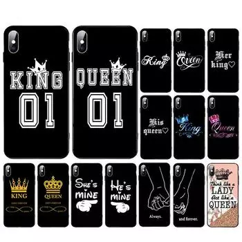 Чехол для телефона King and Queen Lovers для iPhone 11 pro max XS XR X мягкий чехол SE2020 7 8 6s 6 plus 5 5S 10 shell Уникальный роскошный чехол iPhone SE2020