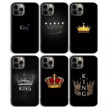 Чехол для телефона King Queen Crown для iPhone 11 12 13 14 Pro Max, мини-чехол для iPhone X XS Max XR 5 6 7 8 Plus Coque iPhone 6plus