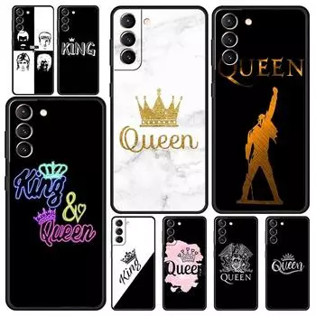 Чехол для телефона King Queen Lovers Couple для Samsung Galaxy S24 S23 S22 5G S20 Ultra S21 FE S10 S9 Plus S10E S8 Lite 20, мягкий чехол S21 FE 5G