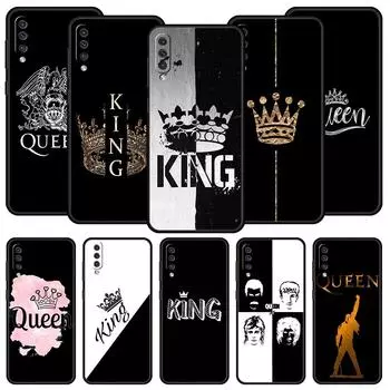 Чехол для телефона King Queen Lovers Couple для Samsung Galaxy A12 A32 A50 A70 A20E A20S A10 A10S A22 A30 A40 A42 A52 5G A02S A04s Samsung A04