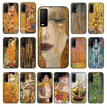 Чехол для телефона Kiss Gustav Klimt Golden Tears с краской для VIVO Y31 Y21 Y70 Y21S Y20 Y72 1907 Y12 Y11S Y53S Y33S Y55 Y76 Y51 Y15S Y01 VIVO Y31