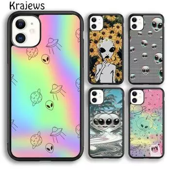 Чехол для телефона Krajews Aesthetics Alien Space Vaporwave для iPhone 14 5 SE 6s 7 8 plus X XR XS 11 12 13 pro max Samsung S21 S22ultra iPhone 6plus