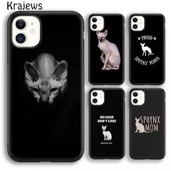 Чехол для телефона Krajews animal Sphynx Hairless cat для iPhone 14 5 SE 6s 7 8 plus X XR XS 11 12 13 pro max Samsung S21 S22ultra iPhone 6plus