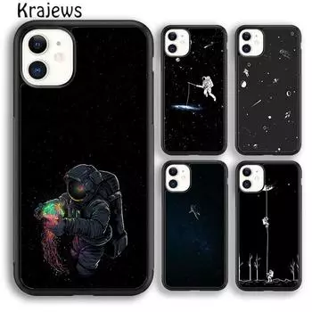 Чехол для телефона Krajews Astronaut Stars Constellation для iPhone 14 5 SE 6s 7 8 plus XR XS 11 12 13 pro max Galaxy S21 S22 Plus iPhone 6plus
