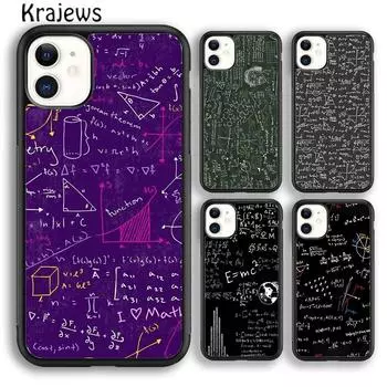 Чехол для телефона Krajews Brains Geek Science Math Physics Formulas для iPhone 14 5 SE 6 7 8 plus XR XS 11 12 13 pro max Galaxy S21 S22 iPhone 6plus