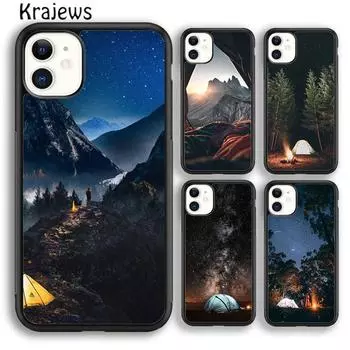 Чехол для телефона Krajews Camping Nature Mountain для iPhone 14 5 6s 7 8 plus X XR XS 11 12 13 pro max Samsung S21 S22ultra Plus iPhone 6plus