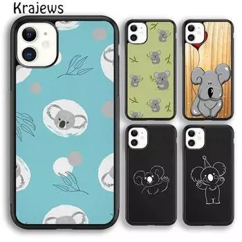 Чехол для телефона Krajews Cute Cartoon Koala TPU для iPhone 14 5 6s 7 8 plus X XR XS 11 12 13 pro max Samsung Galaxy S21 S22ultra iPhone 6plus