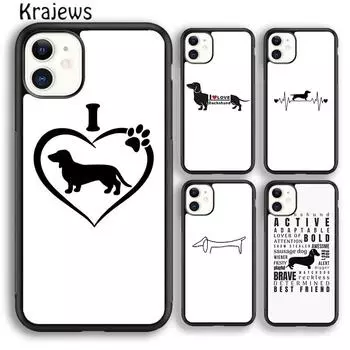 Чехол для телефона Krajews Dachshund Sausage art для iPhone 14 5 SE 6s 7 8 plus X XR XS 11 12 13 pro max Samsung S21 S22ultra Plus iPhone 6plus