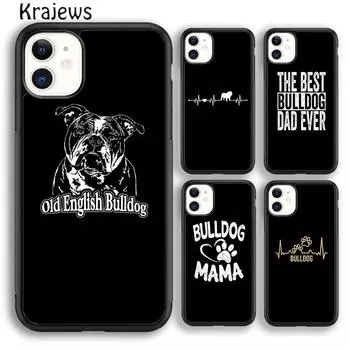 Чехол для телефона Krajews English Bulldog Heartbeat из ТПУ для iPhone 14 5 6s 7 8 plus X XR XS 11 12 13 pro max Samsung S21 S22ultra iPhone 6plus