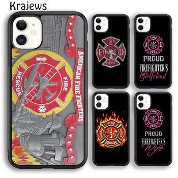 Чехол для телефона Krajews Firefighter Fire Department Fireman для iPhone 14 5 6s 7 8 plus X XR XS 11 12 13 pro max Samsung S21 S22ultra iPhone 6plus