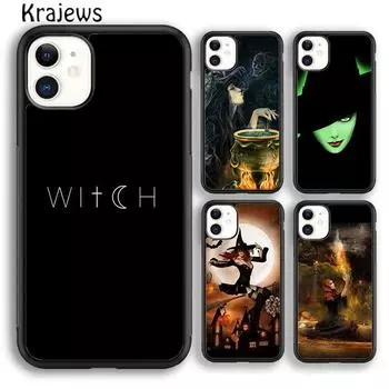 Чехол для телефона Krajews Halloween Moon Witch Horror для iPhone 14 5 6s 7 8 plus X XR XS 11 12 13 pro max Samsung Galaxy S21 S22 ultra iPhone 6plus